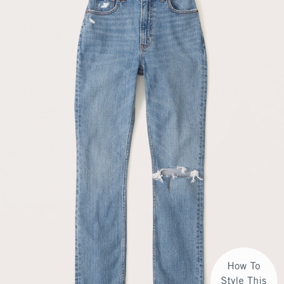 Abercrombie Curve Love Ultra High Rise Slim Straight Jeans - Picture 2 of 4